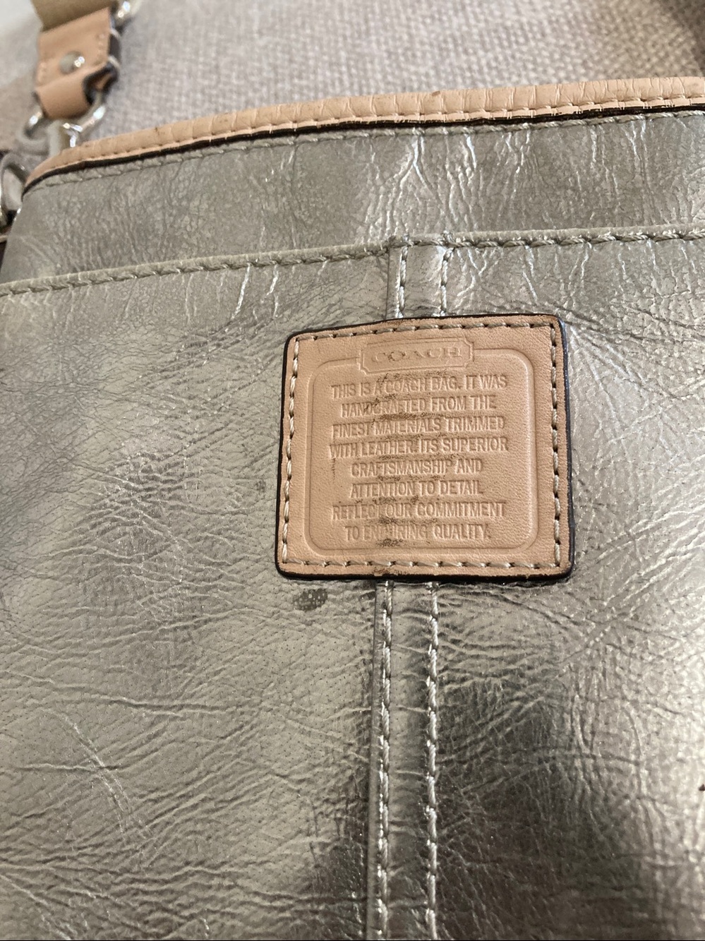 Coach Metallic and Tan Crossbody - Picture 4 of 9